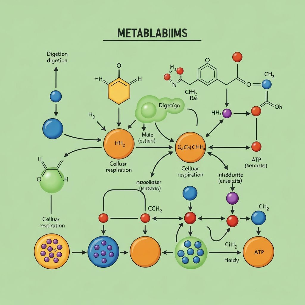 Scientific diagram showing metabolism process