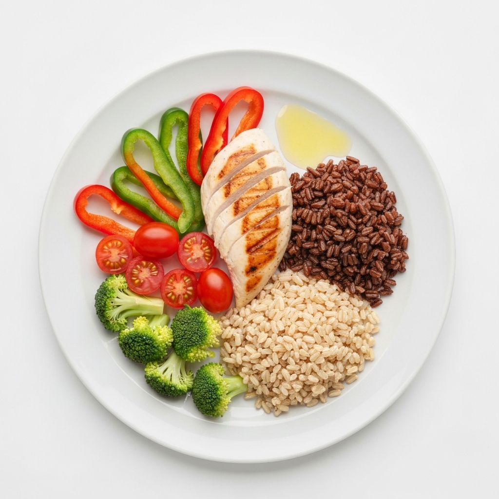 Plate with balanced nutrition elements